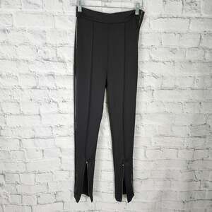 Maje ouvert sur leggings Pants Sz 2 black zipper detail A16c